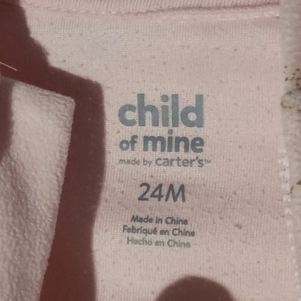 Child Of Mine By Carter's Light Pink Onsie With Bears And Middle Zipper Size 24M